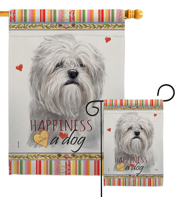 Lhasa Apso Happiness - Pets Nature Vertical Impressions Decorative Flags HG110236 Made In USA