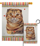 Scottish Fold Happiness - Pets Nature Vertical Impressions Decorative Flags HG110237 Made In USA