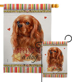 Ruby Cavalier King Spaniel Happiness - Pets Nature Vertical Impressions Decorative Flags HG110246 Made In USA