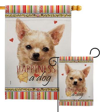 Apple Head Chihuahua Happiness - Pets Nature Vertical Impressions Decorative Flags HG110248 Made In USA