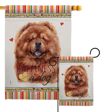 Red Chow Chow Happiness - Pets Nature Vertical Impressions Decorative Flags HG110249 Made In USA