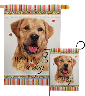 Golden Labrador Retriever Happiness - Pets Nature Vertical Impressions Decorative Flags HG110261 Made In USA