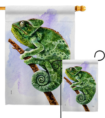 Chameleon - Pets Nature Vertical Impressions Decorative Flags HG110274 Made In USA