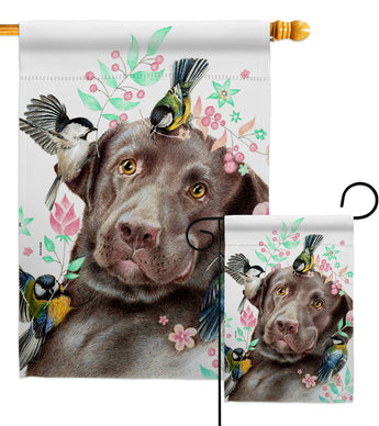 Swallow Play With Lab - Pets Nature Vertical Impressions Decorative Flags HG110276 Made In USA