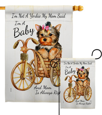 Not Yarkie, I'm Baby - Pets Nature Vertical Impressions Decorative Flags HG110280 Made In USA