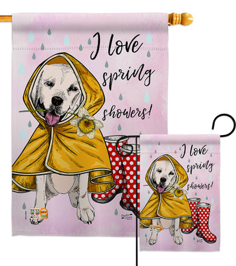 Love Sping Shower - Pets Nature Vertical Impressions Decorative Flags HG137151 Made In USA