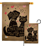 Friends are like Stars - Pets Nature Vertical Impressions Decorative Flags HG191085 Made In USA