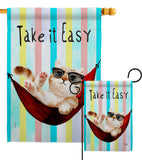 Take it Easy - Pets Nature Vertical Impressions Decorative Flags HG192605 Made In USA