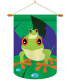 Tropical Frogs - Pets Nature Vertical Applique Decorative Flags HG110042