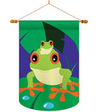 Tropical Frogs - Pets Nature Vertical Applique Decorative Flags HG110042