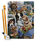 Beagle Happiness - Pets Nature Vertical Impressions Decorative Flags HG110150 Made In USA