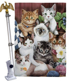 Cuddly Kittens - Pets Nature Vertical Impressions Decorative Flags HG110069 Made In USA