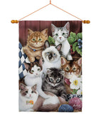 Cuddly Kittens - Pets Nature Vertical Impressions Decorative Flags HG110069 Made In USA