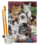 Cuddly Kittens - Pets Nature Vertical Impressions Decorative Flags HG110069 Made In USA