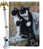 Tuxedo Cat - Pets Nature Vertical Impressions Decorative Flags HG110079 Made In USA