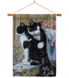 Tuxedo Cat - Pets Nature Vertical Impressions Decorative Flags HG110079 Made In USA