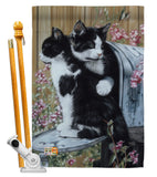 Tuxedo Cat - Pets Nature Vertical Impressions Decorative Flags HG110079 Made In USA