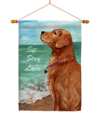 Golden Stay Love - Pets Nature Vertical Impressions Decorative Flags HG110084 Made In USA