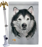 Husky - Pets Nature Vertical Impressions Decorative Flags HG110092 Made In USA