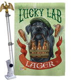 Lucky Lab Lager - Pets Nature Vertical Impressions Decorative Flags HG110102 Made In USA