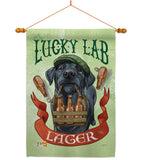 Lucky Lab Lager - Pets Nature Vertical Impressions Decorative Flags HG110102 Made In USA