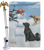 Snow Pals - Pets Nature Vertical Impressions Decorative Flags HG110113 Made In USA