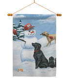 Snow Pals - Pets Nature Vertical Impressions Decorative Flags HG110113 Made In USA