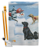 Snow Pals - Pets Nature Vertical Impressions Decorative Flags HG110113 Made In USA