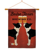 Boston Terrier Brewing - Pets Nature Vertical Impressions Decorative Flags HG110117 Made In USA