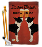 Boston Terrier Brewing - Pets Nature Vertical Impressions Decorative Flags HG110117 Made In USA