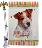 Jack Russell Terrier Happiness - Pets Nature Vertical Impressions Decorative Flags HG110136 Made In USA