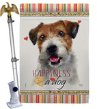 Parson Russell Terrier Happiness - Pets Nature Vertical Impressions Decorative Flags HG110137 Made In USA