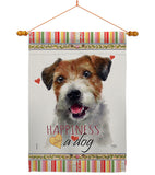 Parson Russell Terrier Happiness - Pets Nature Vertical Impressions Decorative Flags HG110137 Made In USA