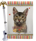 Abyssiniar Happiness - Pets Nature Vertical Impressions Decorative Flags HG110140 Made In USA