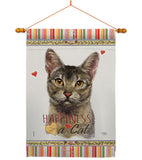 Abyssiniar Happiness - Pets Nature Vertical Impressions Decorative Flags HG110140 Made In USA