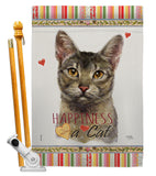 Abyssiniar Happiness - Pets Nature Vertical Impressions Decorative Flags HG110140 Made In USA