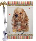 Cocker Spaniel Happiness - Pets Nature Vertical Impressions Decorative Flags HG110143 Made In USA