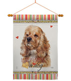 Cocker Spaniel Happiness - Pets Nature Vertical Impressions Decorative Flags HG110143 Made In USA