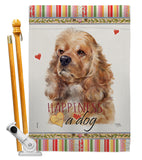 Cocker Spaniel Happiness - Pets Nature Vertical Impressions Decorative Flags HG110143 Made In USA