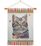 Red American Short Hair Happiness - Pets Nature Vertical Impressions Decorative Flags HG110146 Made In USA