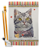 Red American Short Hair Happiness - Pets Nature Vertical Impressions Decorative Flags HG110146 Made In USA