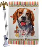 Beagle Happiness - Pets Nature Vertical Impressions Decorative Flags HG110150 Made In USA