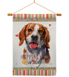 Beagle Happiness - Pets Nature Vertical Impressions Decorative Flags HG110150 Made In USA