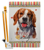 Beagle Happiness - Pets Nature Vertical Impressions Decorative Flags HG110150 Made In USA