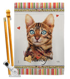 Brown Bengal Happiness - Pets Nature Vertical Impressions Decorative Flags HG110151 Made In USA