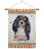 Cavalier Spaniel Happiness - Pets Nature Vertical Impressions Decorative Flags HG110155 Made In USA