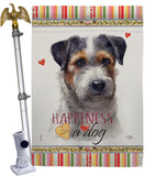 Black Jack Russell Happiness - Pets Nature Vertical Impressions Decorative Flags HG110157 Made In USA