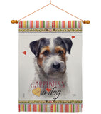 Black Jack Russell Happiness - Pets Nature Vertical Impressions Decorative Flags HG110157 Made In USA