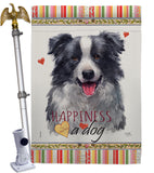 Border Collie Happiness - Pets Nature Vertical Impressions Decorative Flags HG110158 Made In USA