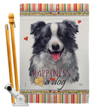 Border Collie Happiness - Pets Nature Vertical Impressions Decorative Flags HG110158 Made In USA